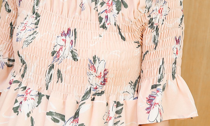 ชุดคลุมท้องเกาหลี เปิดไหล่ก็ได้ แขน3ส่วน ปลายแขนระบาย M,L,XL,XXL