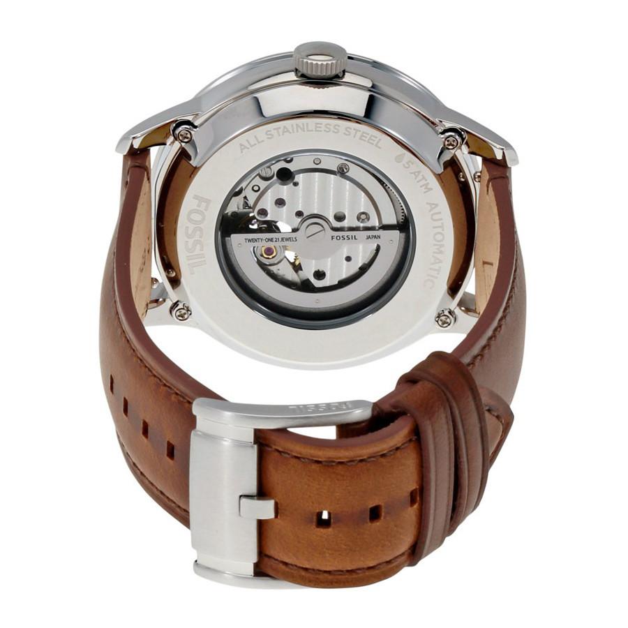 Fossil ME3110 นาฬิกาผู้ชาย Fossil รุ่น ME3110, Townsman Automatic Brown Leather Skeleton Men's Watch
