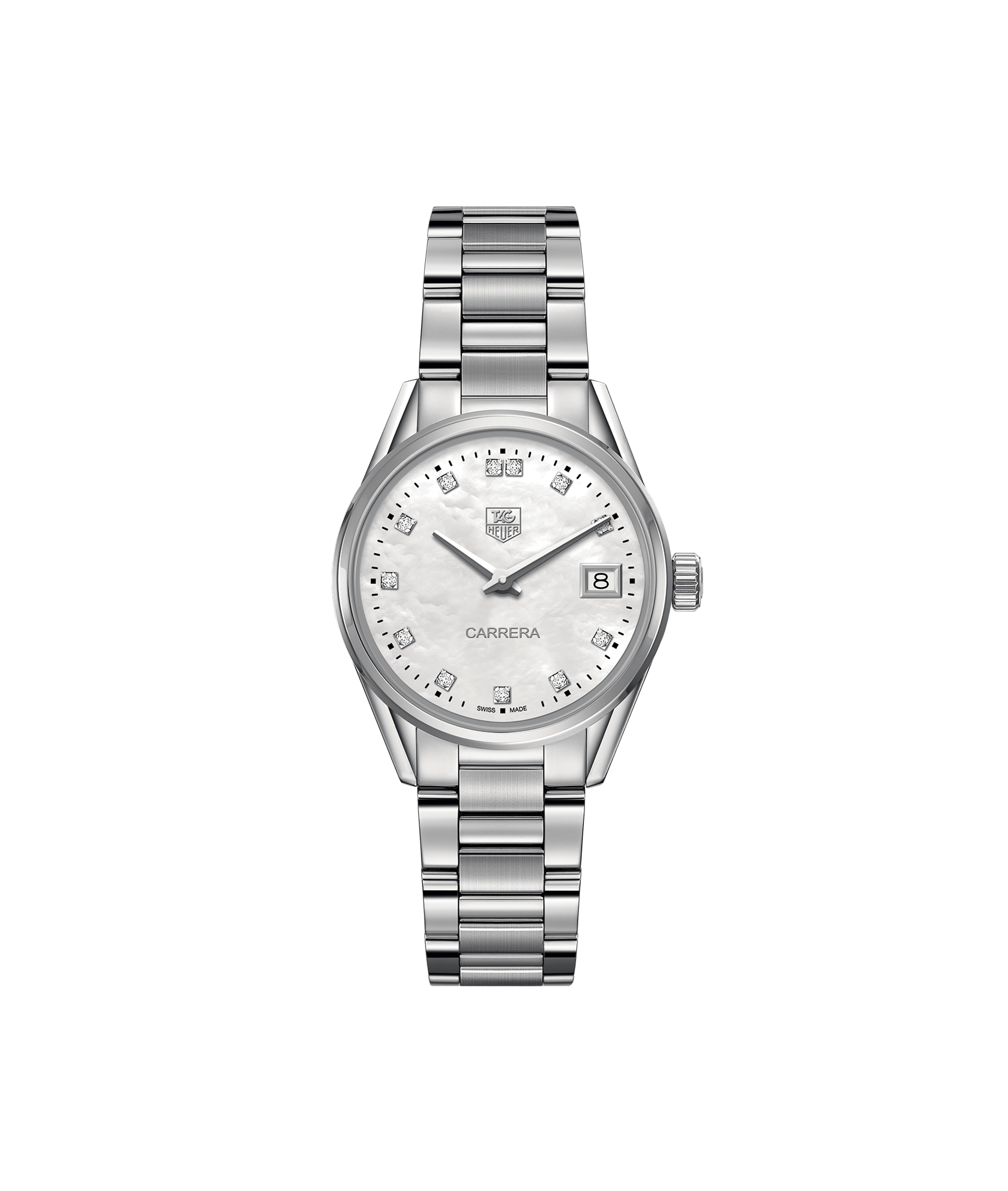 Tag Heuer WAR1314.BA0778 นาฬิกาผู้หญิง Carrera Stainless Steel Diamonds 100M - ∅32 mm Women's Watch