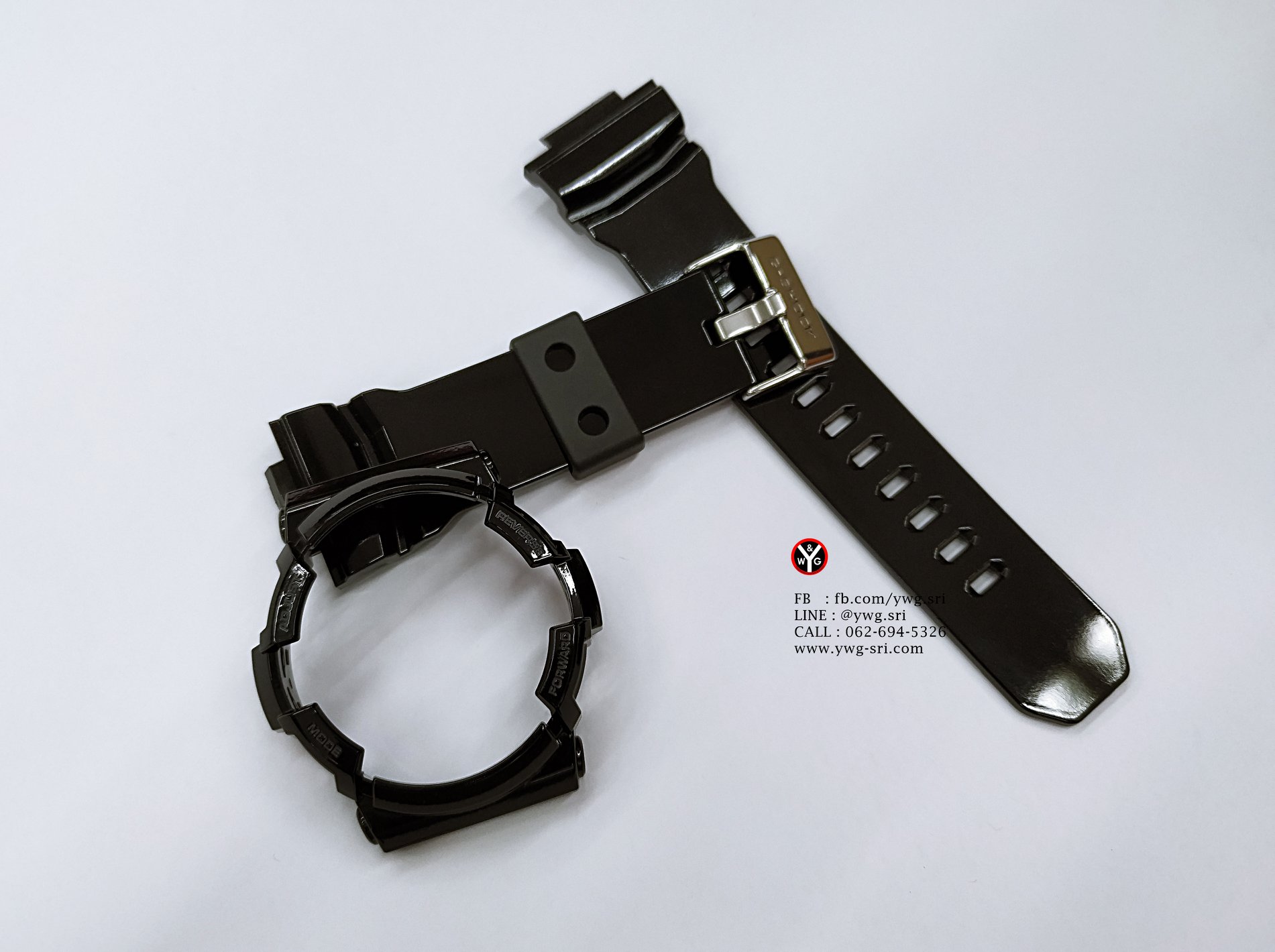 กรอบสาย G-SHOCK แท้ สีดำเงาฟอนต์เทา ใส่ได้รับรุ่น GA-200 ,GA-201 ,GAS-100