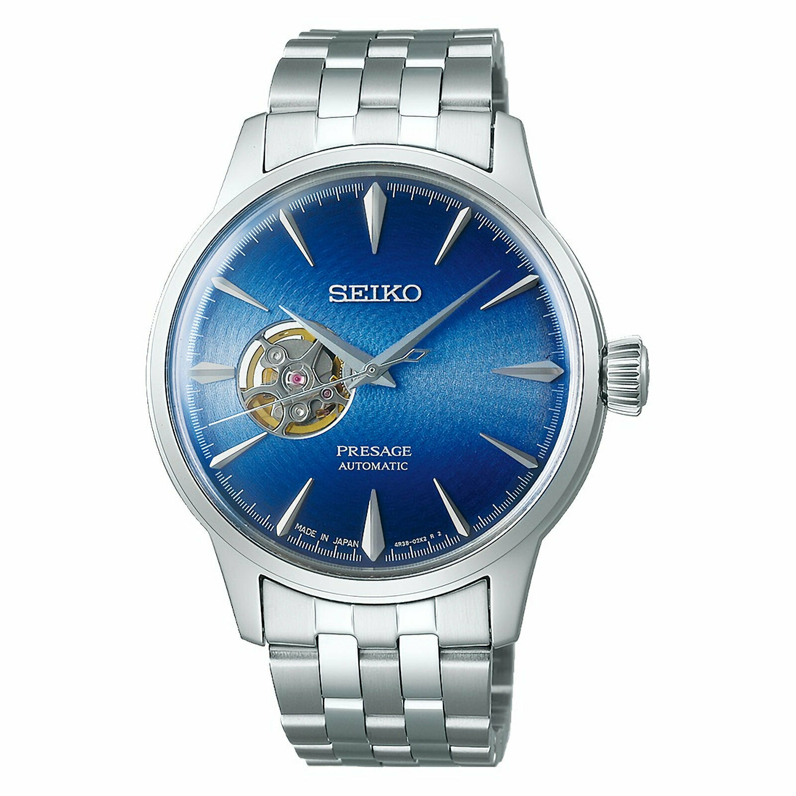 Seiko SSA439J1 นาฬิกาผู้ชาย Presage Cocktail Time Blue Acapulco Open Heart Automatic Made in Japan Men's Watch