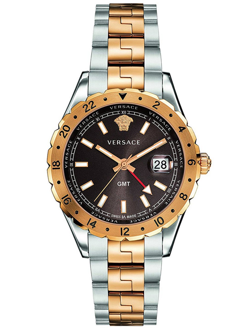 Versace V11040015 นาฬิกาผู้ชาย Hellenyium GMT Quartz Swiss Made Men's Watch