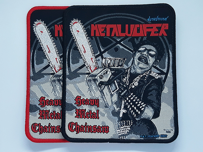 METALUCIFER 'Heavy Metal Chainsaw' Woven Patches