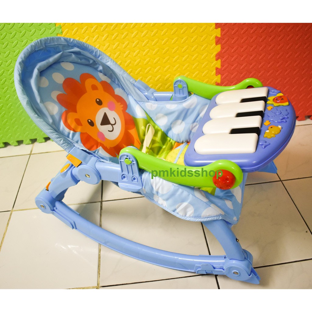 เปลโยกพร้อมของเล่นเปียโนดนตรี Baby Pedal Gym Chair