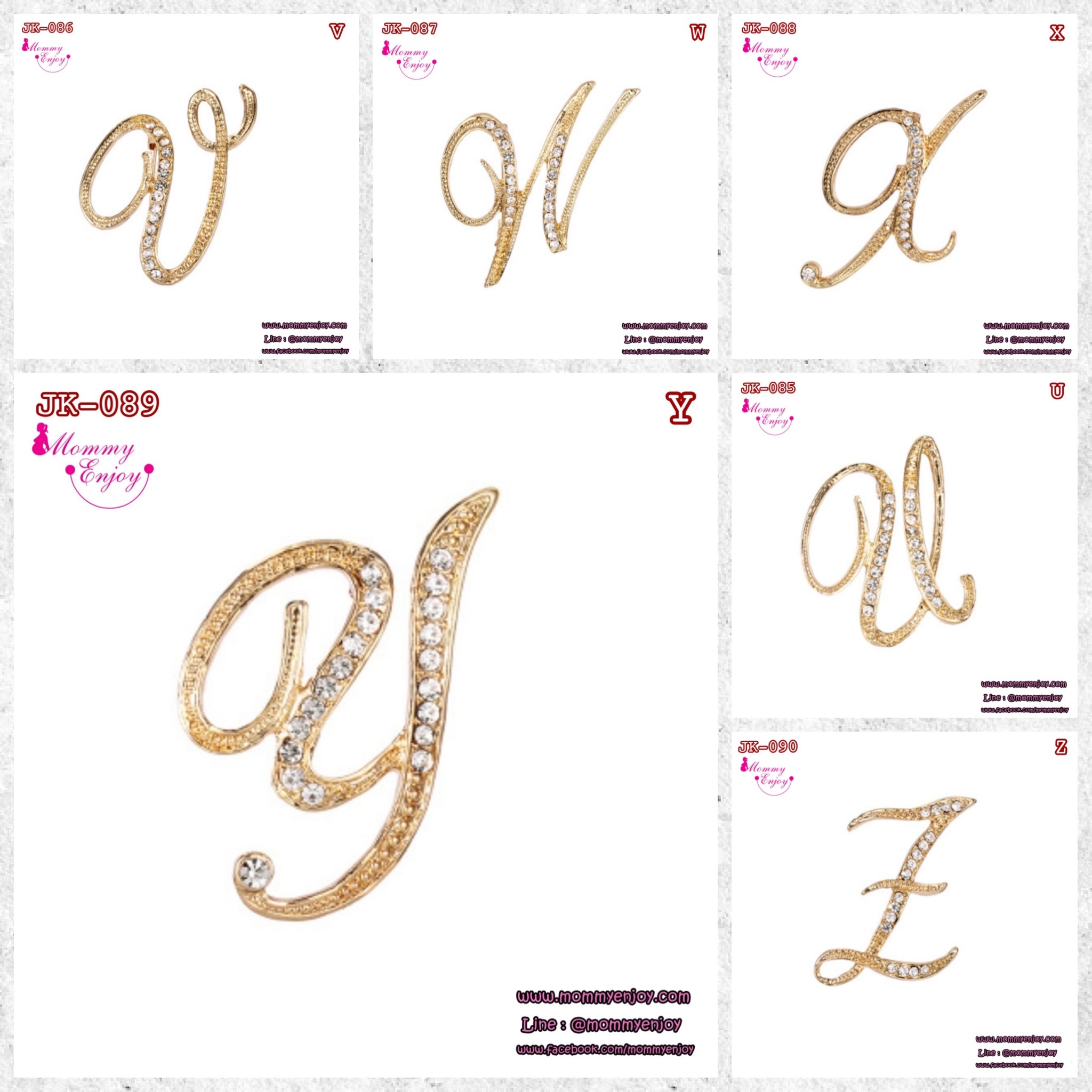 เข็มกลัดติดชุด สวย หรู ดูดี อักษร A-Z น่ารัก ติดเพื่อกันสารพัดเลยจร้าา