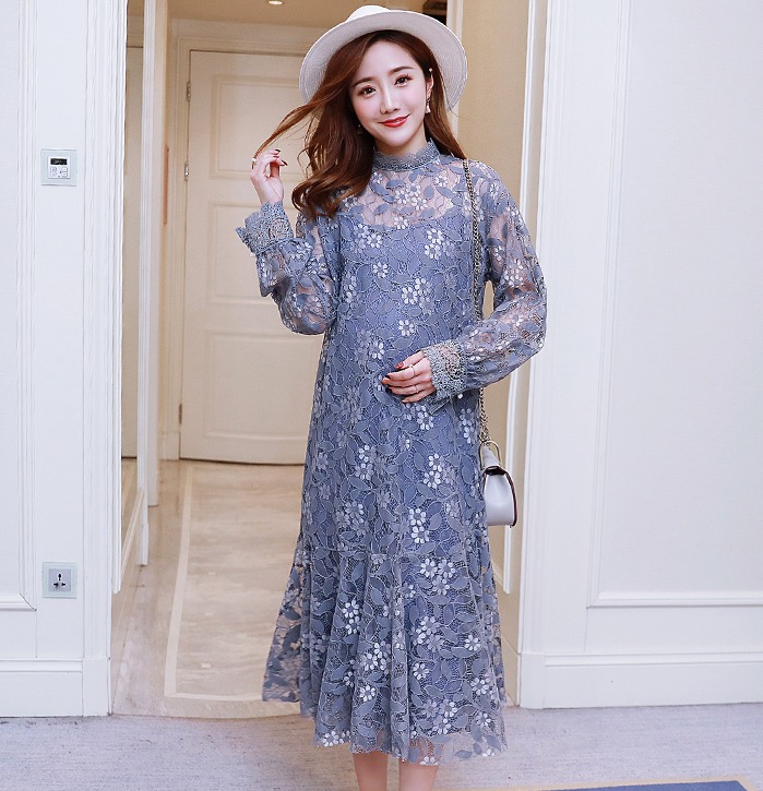 ชุดคลุมท้องสวยหรู ลูกไม้ทั้งชุด มาพร้อมซับในสายเดี่ยว ผ้าเนื้อดีนิ่มใส่สวยมากๆ M L XL XXL