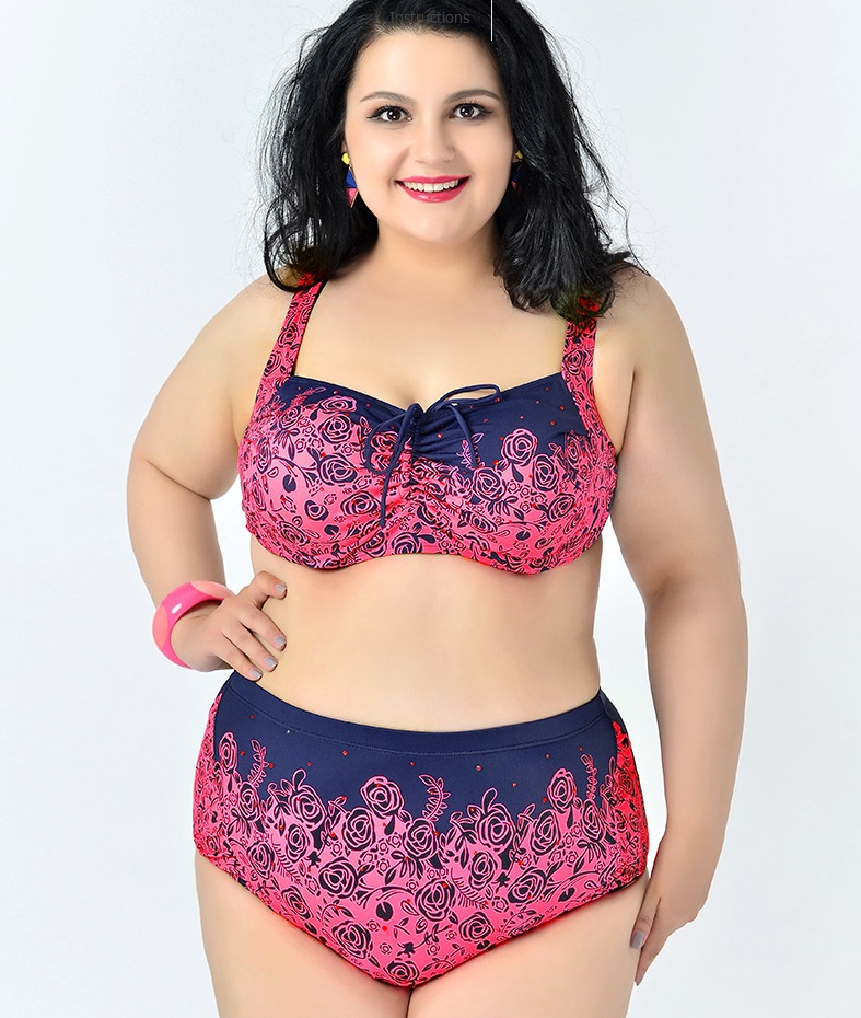 ชุดว่ายน้ำคนอ้วนพร้อมส่ง :ชุดว่ายน้ำทูพีชสีชมพูแต่งลายดอกไม้สดใสแบบเก๋ น่ารักมากๆจ้า:รอบอก44-52นิ้ว เอว36-44 สะโพก44-52นิ้วจ้า