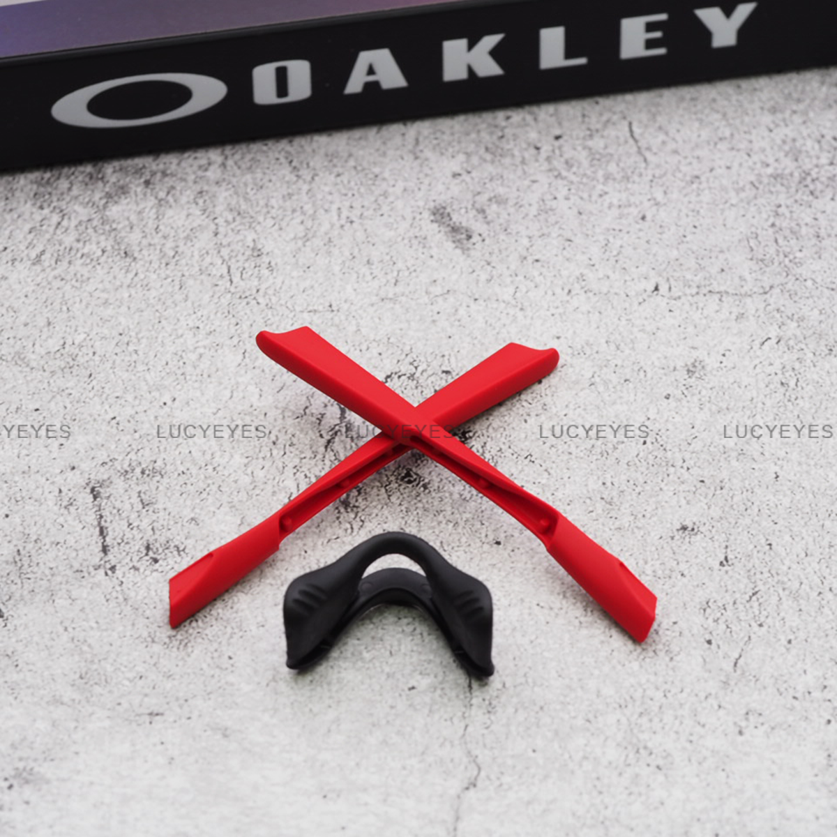 ชุดยางขาแว่น + แป้นจมูก OAKLEY OO9345, M2 FRAME, M2 FRAME XL สีแดง