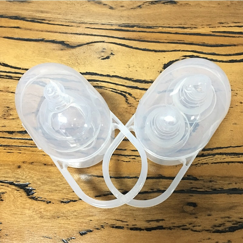 กล่องรูปไข่ ใส่นมหลอก PP กล่องเก็บจุกนม แบบพกพา มีหูแขวน