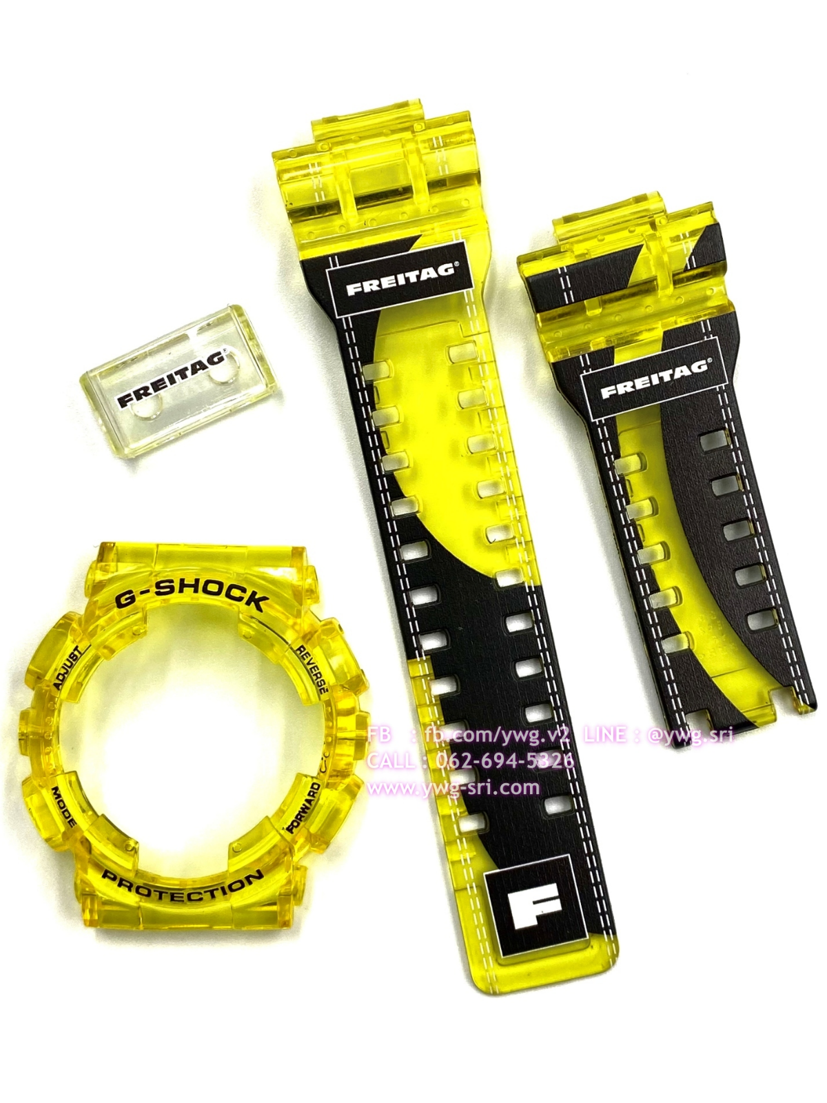 กรอบสาย G-SHOCK สีเทาเงา สกรีนลาย FREITAG ใส่ได้กับรุ่น GA-100 ,GA-110 ,GA-120 ,GA-140 ,GAX-100 ,GD-100 ,GD-120