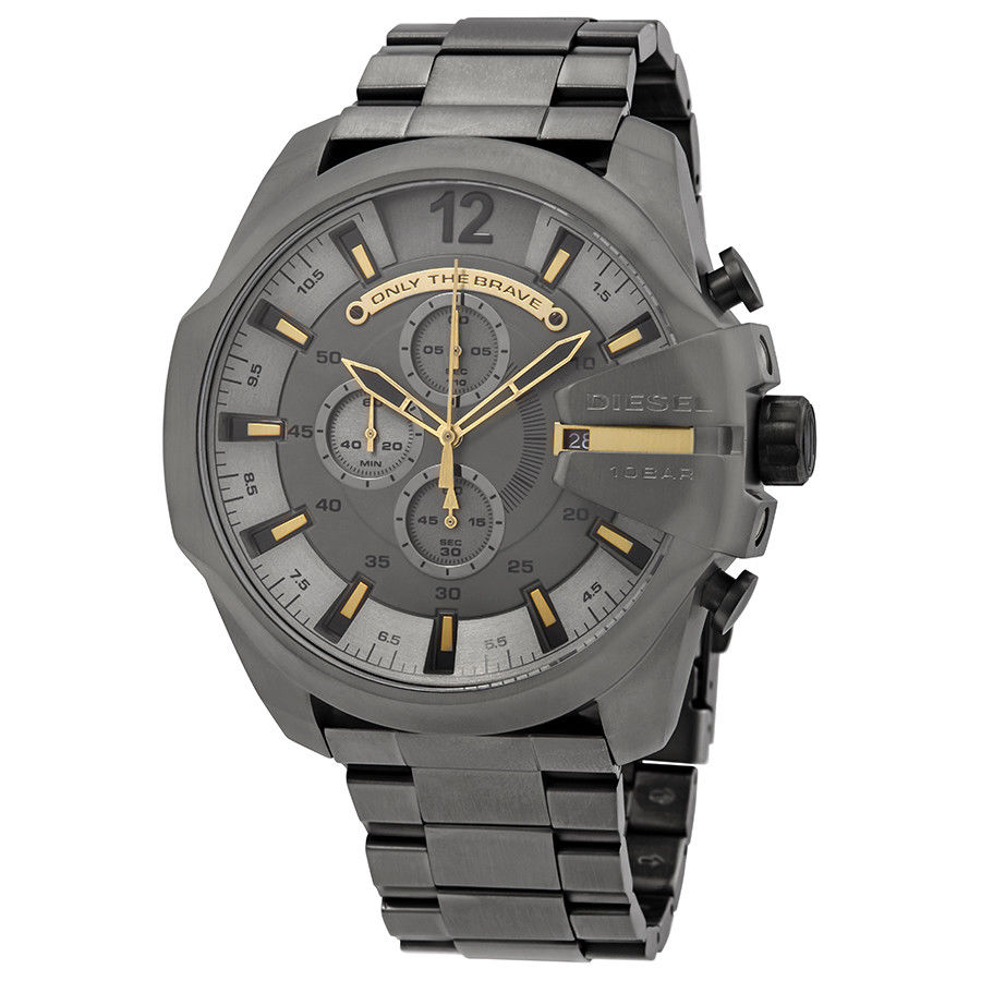 Diesel DZ4466 นาฬิกาผู้ชาย Diesel รุ่น DZ4466, Mega Chief Chronograph Grey Dial Men's Watch