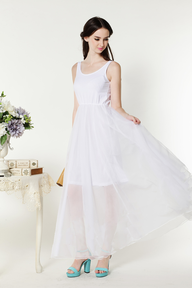 ((พร้อมส่ง)) เสื้อผ้าแฟชั่นผู้หญิง : เดรสสีขาวแฟชั่น กระโปรงพริ้วๆ น่ารักมากๆจ้า