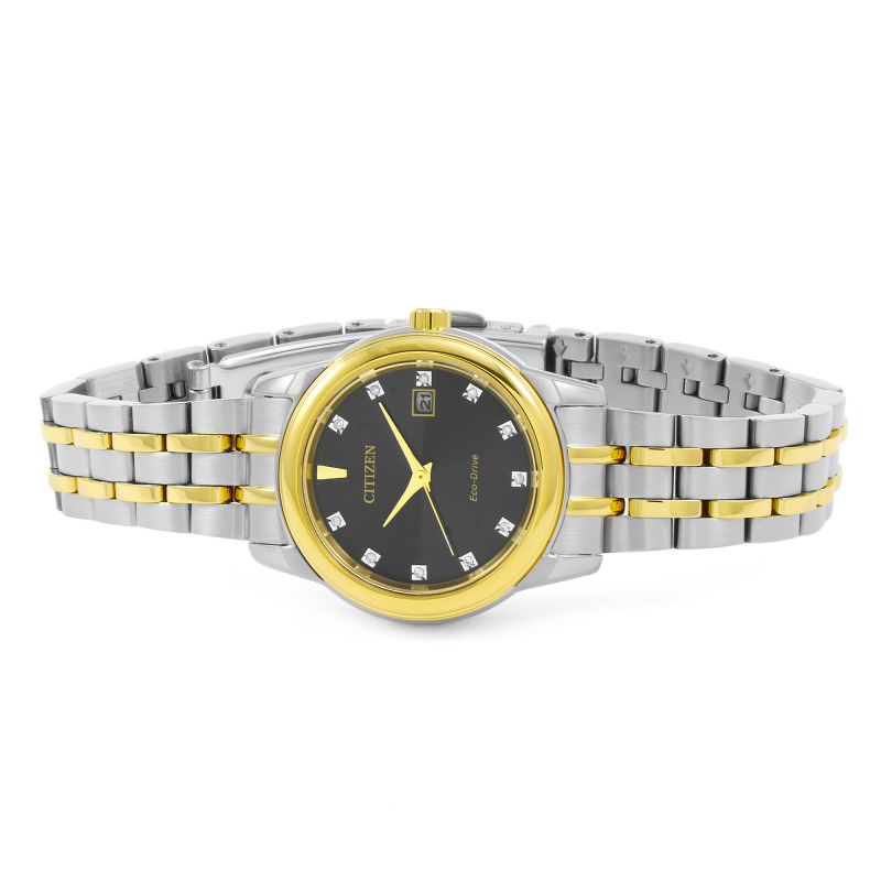 Citizen EW2394-59E นาฬิกาผู้หญิง Eco-Drive Diamond Two-Gold Women's Watch