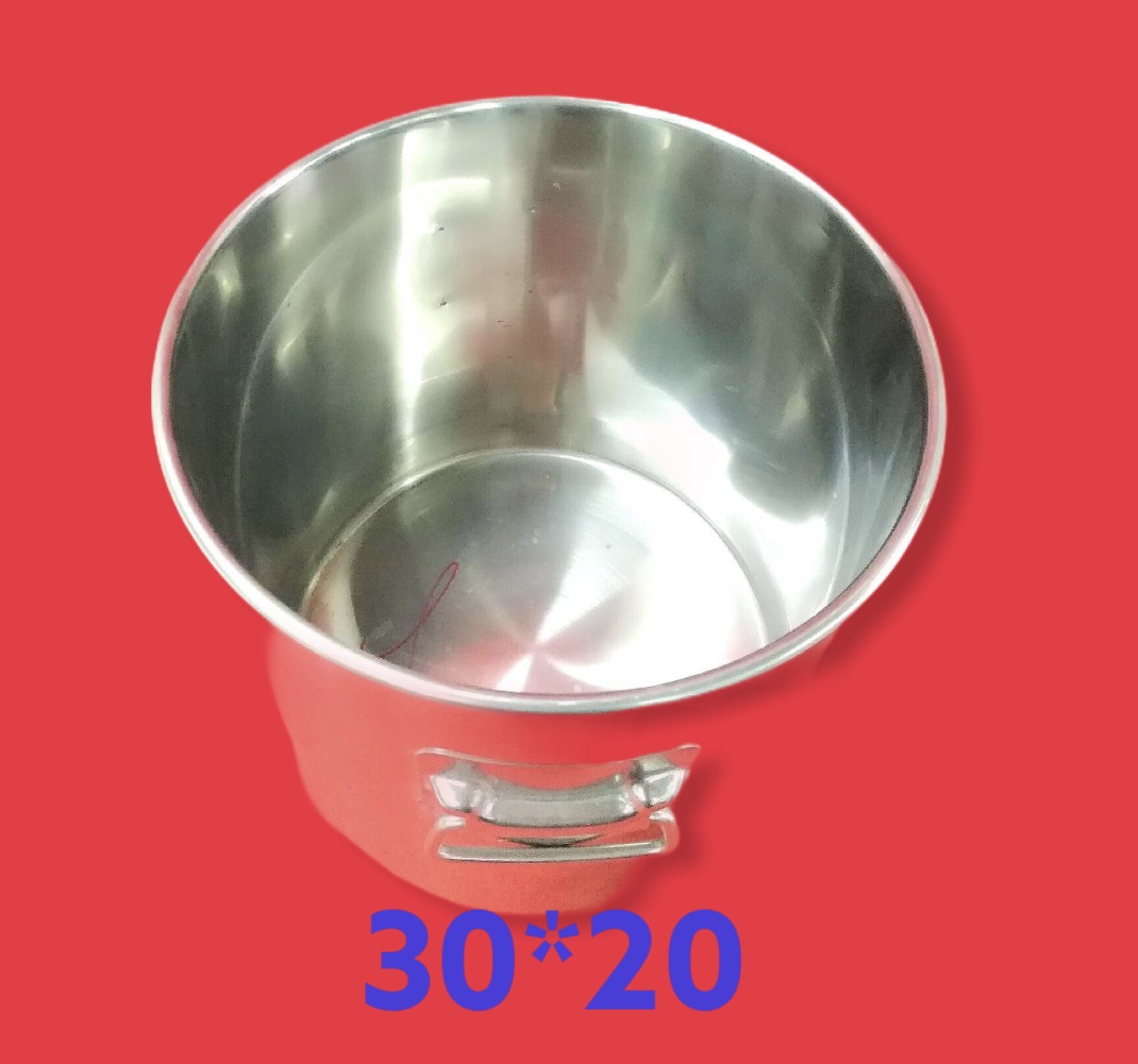 หม้อต้มชาสเตนเลสอย่างดี ขนาด 30*20ไม่มีสารตระกั่ว Stainless steel soup bucket with handle and cover 30*20cm