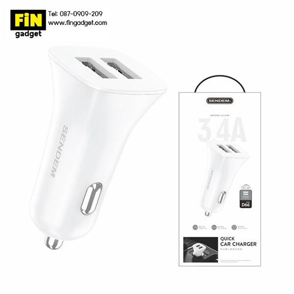 Sendem D66 CAR CHARGER หัวชาร์จในรถยนต์ 3.4A แบบ 2 USB
