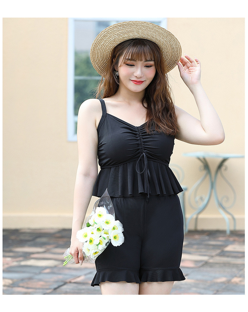 ชุดว่ายน้ำคนอ้วน ไซส์ใหญ่ 7xl พร้อมส่ง:ชุดว่ายน้ำสีดำเสื้อคลุมแต่งลูกไม้ บราระบายชาย set 3 ชิ้นมีบรา กางเกงและเสื้อคลุมแบบสวยน่ารักมากๆจ้า : ขนาด - บรารอบอก 44 - 52 นิ้ว - เอว 40 - 50 นิ้ว - สะโพก 44 - 52 นิ้ว - เสื้อคลุมกว้าง 54 นิ้ว