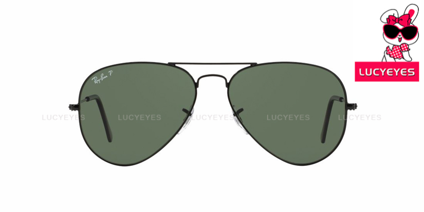 RAYBAN RB3025 002/58 ORIGINAL AVIATOR Size 55,58,62 กรอบดำ เลนส์เขียว Polarized 2