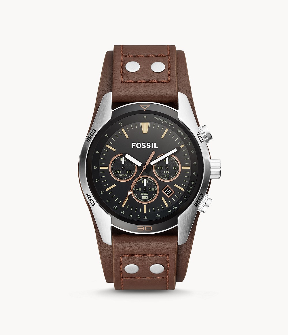 Fossil CH2891 นาฬิกาผู้ชาย Fossil รุ่น CH2891, Coachman Chronograph Brown Leather Men's Watch