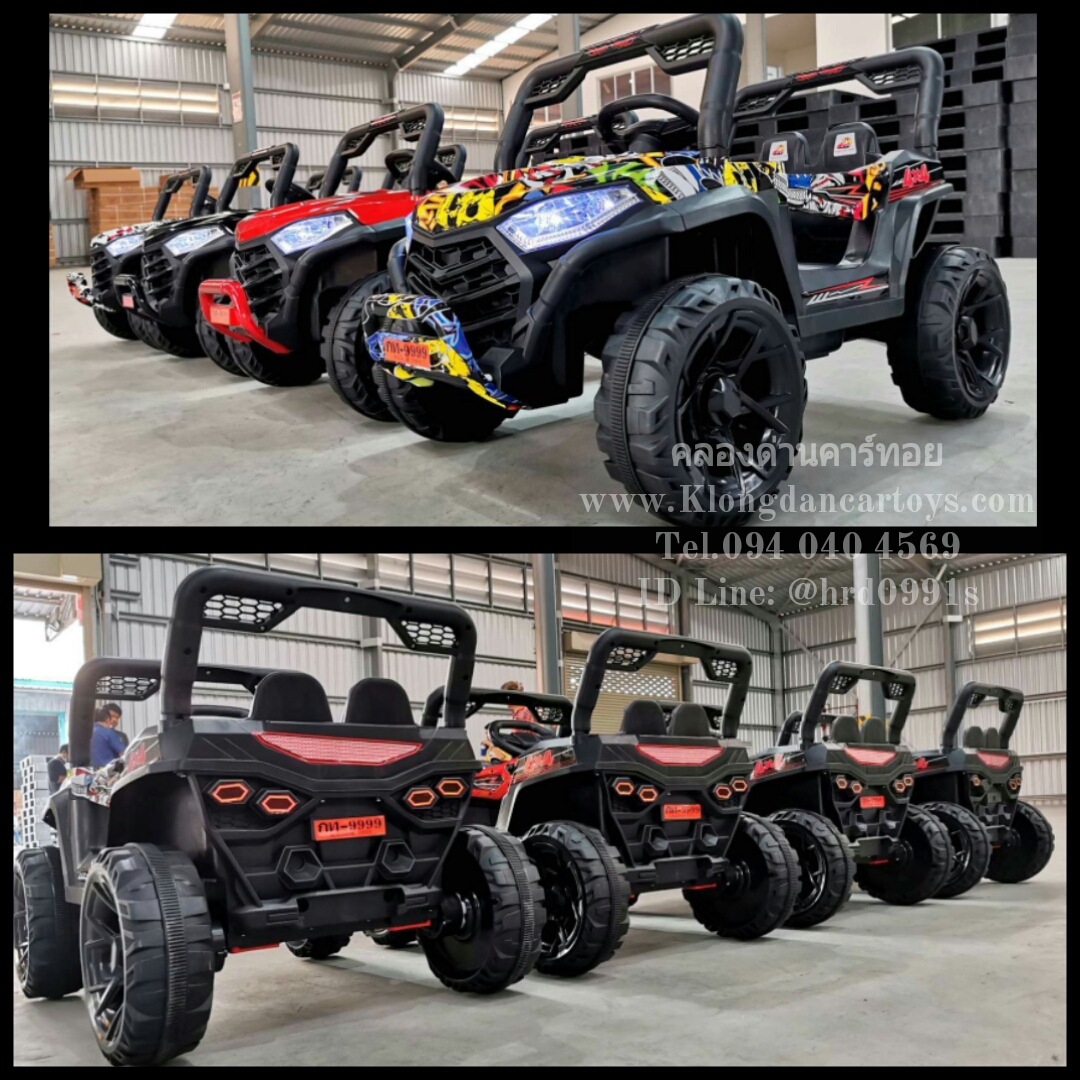 รถเด็กแบตเตอรี่จิ๊ปสปอตมินิ 💥ใช้มือถือบังคับได้💥(โยกแบบสไลด์, 4มอเตอร์2แบต, ออกตัวสมูท, รีโมทบูลทูธ, มีโช้ค, มีประตูเปิดได้