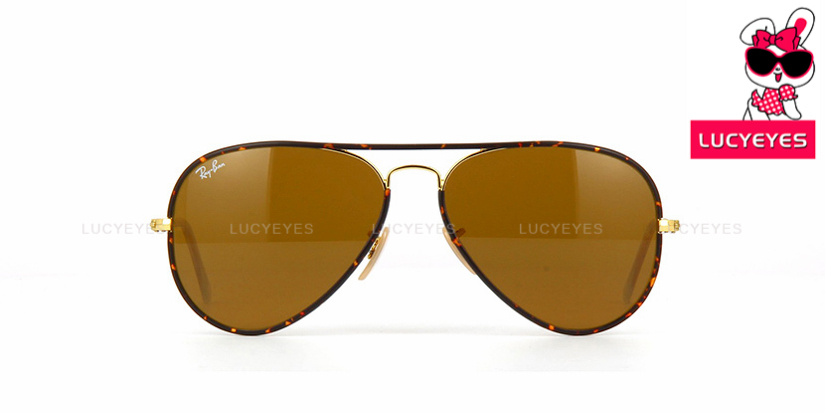 RAYBAN RB3025JM 001 AVIATOR Size 58 กรอบกระ เลนส์น้ำตาล