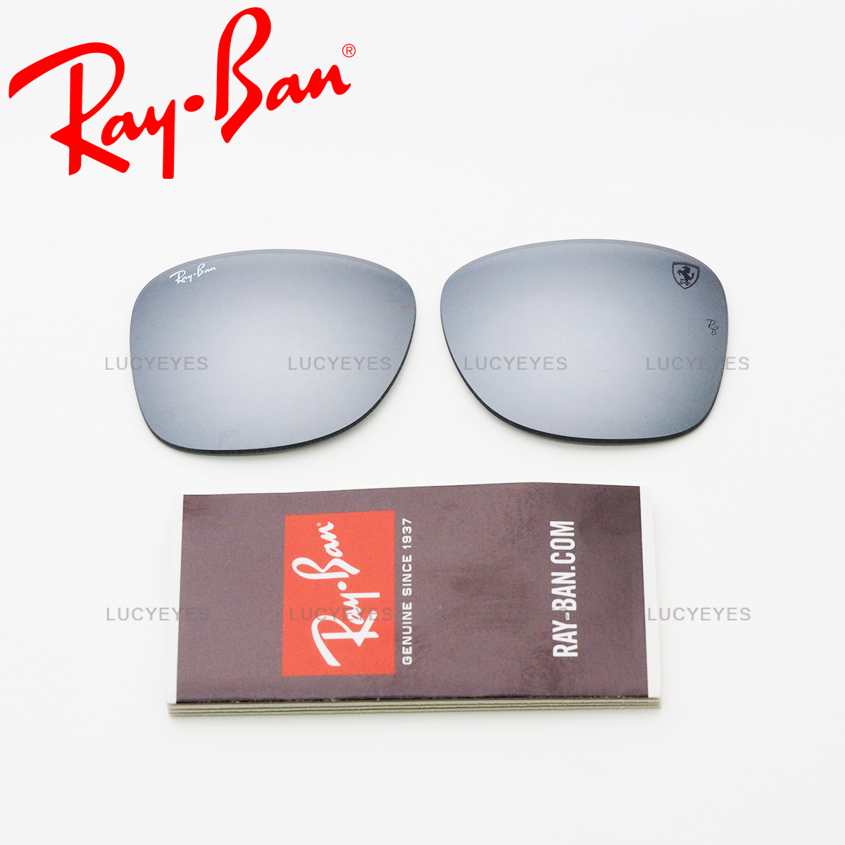 เลนส์ RAYBAN แท้ 100% RB4195MF F605/6G, FERRARI COLLECTION เลนส์สีปรอทเงิน