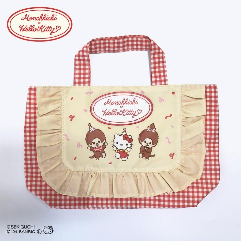 [PRE-ORDER] Monchhichi x Hello Kitty Mini Tote Bag กระเป๋ามินิ ม่อนชิชิ x คิตตี้ ครบรอบ 50 ปี สีแดง Red 301 レディース ミニトートバッグ（サンリオキャラクターズ×モンチッチ）
