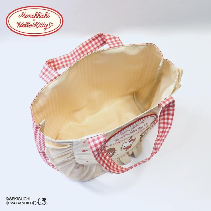 [PRE-ORDER] Monchhichi x Hello Kitty Mini Tote Bag กระเป๋ามินิ ม่อนชิชิ x คิตตี้ ครบรอบ 50 ปี สีแดง Red 301 レディース ミニトートバッグ（サンリオキャラクターズ×モンチッチ）