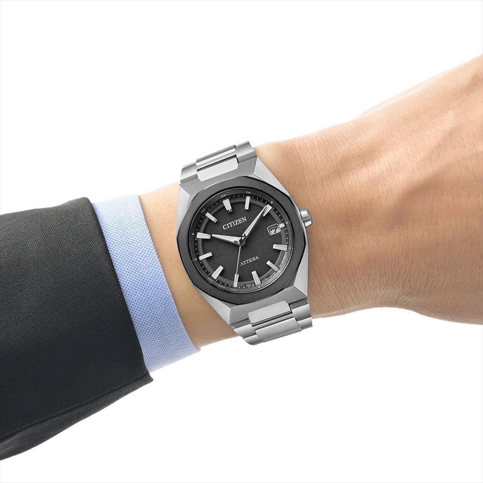 Citizen CB3044-55E นาฬิกาผู้ชาย Eco-Drive Attesa Titanium Radio-Controlled Made in Japan Men's Watch