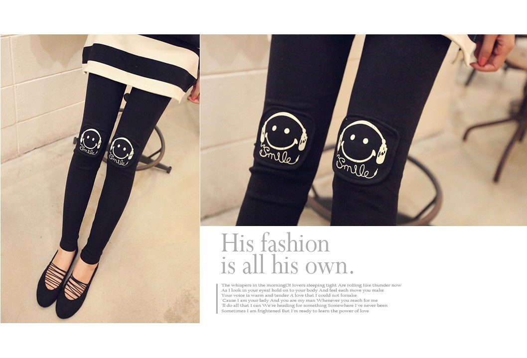 เลคกิ้งคนท้อง ลาย smile ยิ้ม มีสายปรับขนาดครรภ์
