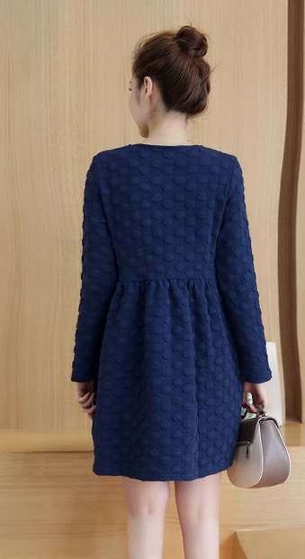 ชุดคลุมท้อง ลาย DOT 3มิติ ผ้านุ่มหนา ทรงน่ารัก สีน้ำเงิน M,L,XL,XXL
