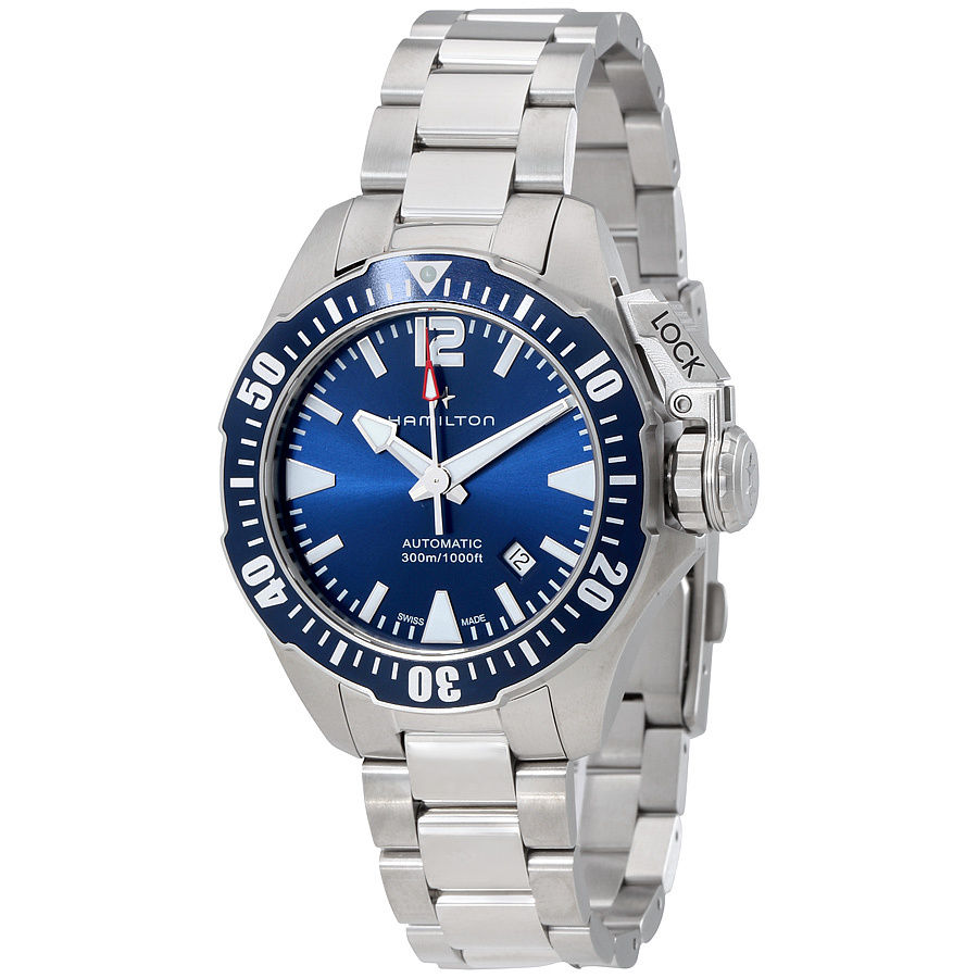 Hamilton H77705145 นาฬิกาผู้ชาย Hamilton รุ่น H77705145, Khaki Navy Frogman Automatic Men's Watch
