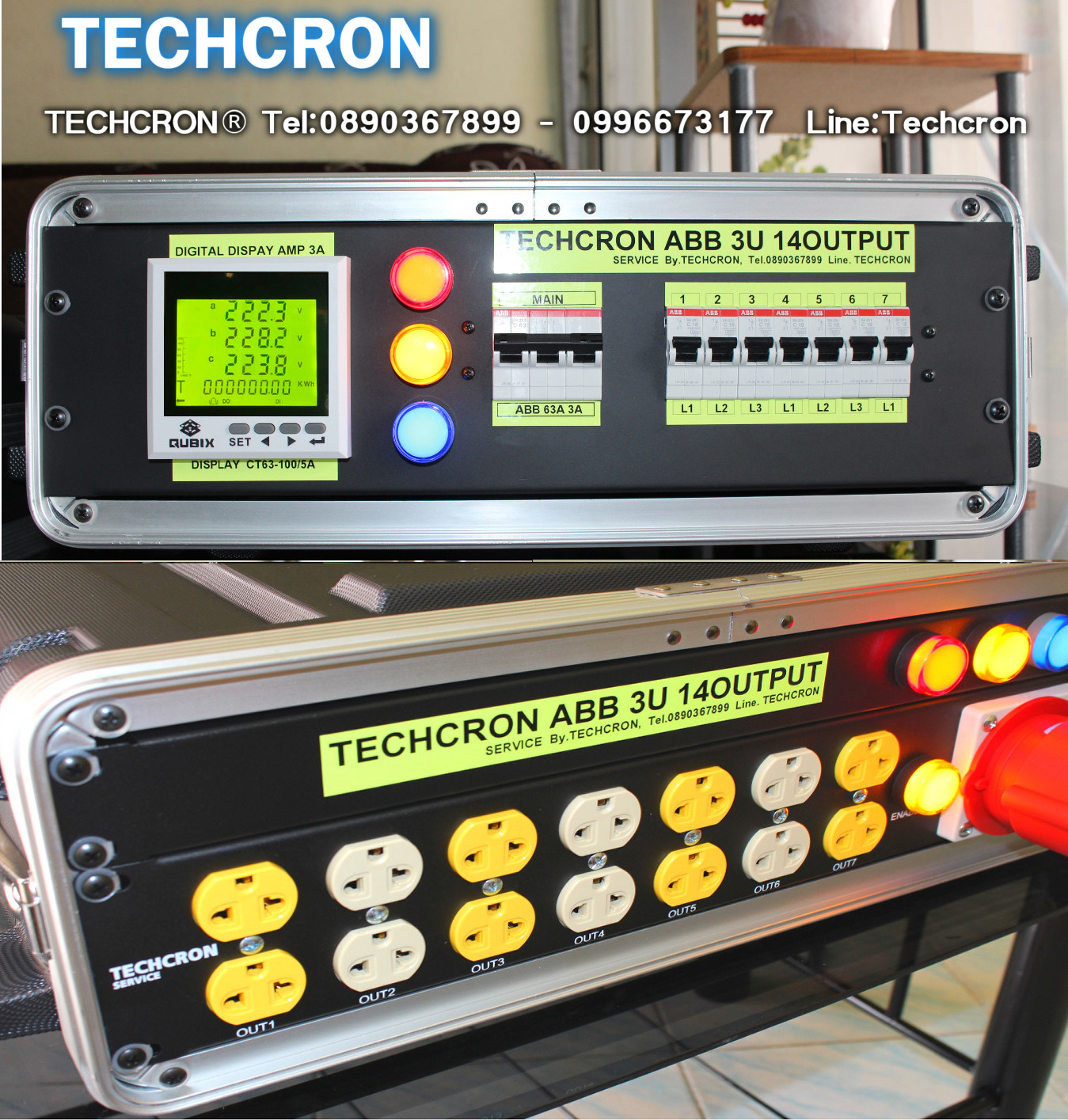 ปลั๊กไฟ techcron ชุดโหลด 3u ABB 14 OUT
