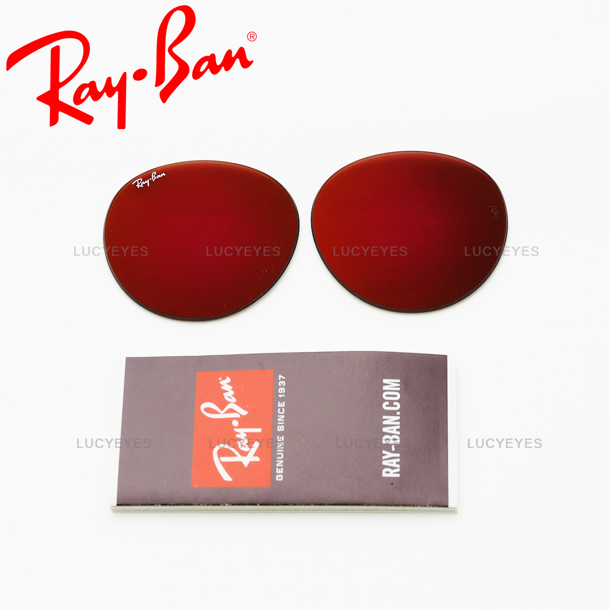 เลนส์ RAYBAN แท้ 100% RB3447 167/2K, ROUND METAL, เลนส์สีปรอทแดง