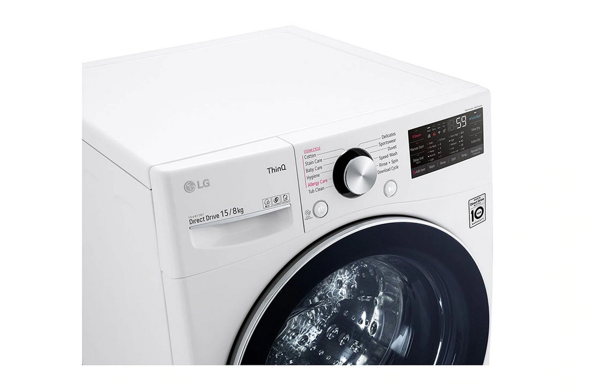 [ผ่อน0%10ด] LG เครื่องซักผ้าฝาหน้า F2515RTPW ระบบ AI DD™ 15 kg/อบ 8 kg พร้อม Smart WI-FI control (ชลบุรีส่งฟรี)