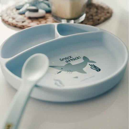 จานซิลิโคน พรีเมี่ยม พร้อมถ้วยดูดกันหล่น Stephen Joseph ของแท้