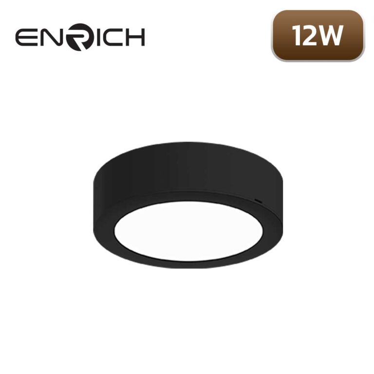 โคมไฟดาวน์ไลท์ LED หน้ากลม 12W ENRICH EASY-O สีดำ