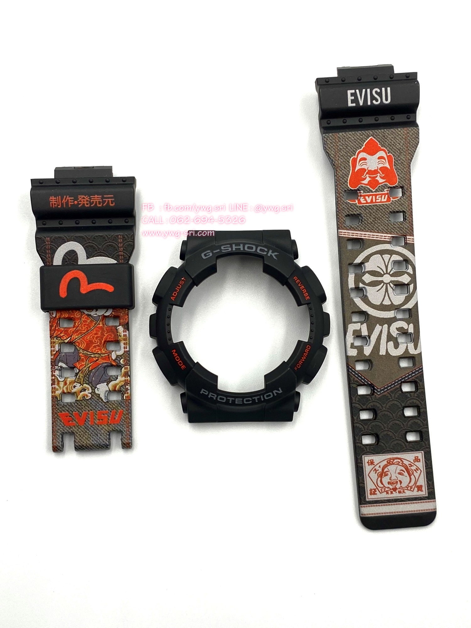 กรอบสาย G-SHOCK แท้✅ สีดำด้าน สกรีนลาย EVISU ใส่ได้กับรุ่น GA-100 ,GA-110 ,GA-120 ,GA-140 ,GAX-100 ,GD-100 ,GD-120