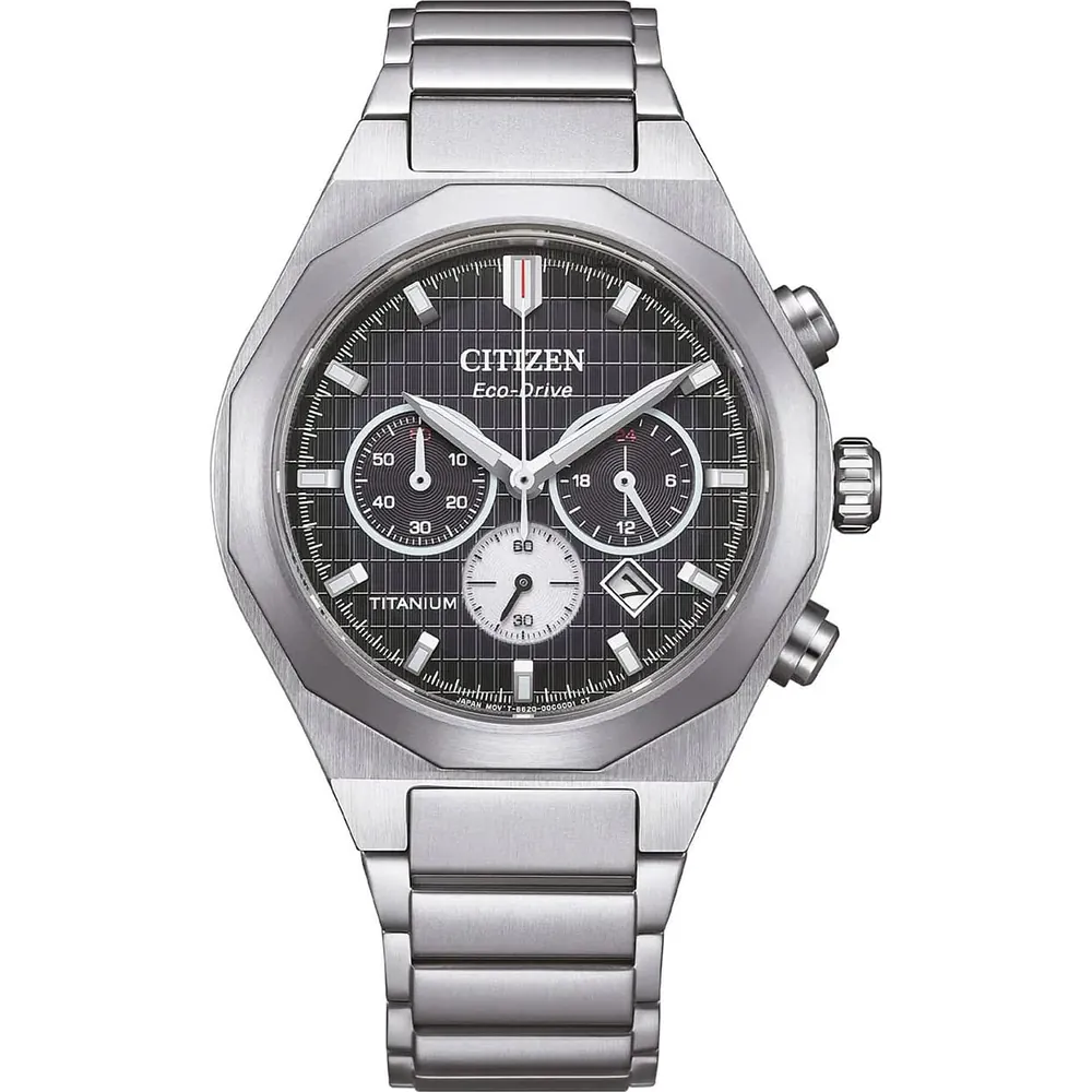 Citizen CA4690-51E นาฬิกาผู้ชาย Zenshin Chronograph Eco-Drive Super-Titanium Men's Watch