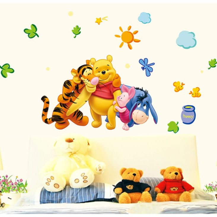 สติ๊กเกอร์ตกแต่งผนัง ขนาด 50x70 ซม. เนื้อ PVC มีกาวในตัว ไม่ทำลายผนัง เซต 1/4