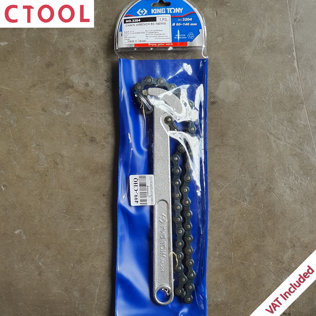 (สินค้าหมด)ประแจถอดไส้กรอง 9นิ้ว (9") แบบโซ่ #3204 KingTony ของแท้ - Authentic Chain Wrench for oil filter - ซีทูล Ctool