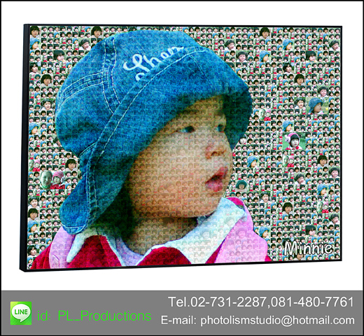 Mosaic Photo ขนาด 24x36นิ้ว + กรอบลอย เคลือบด้าน