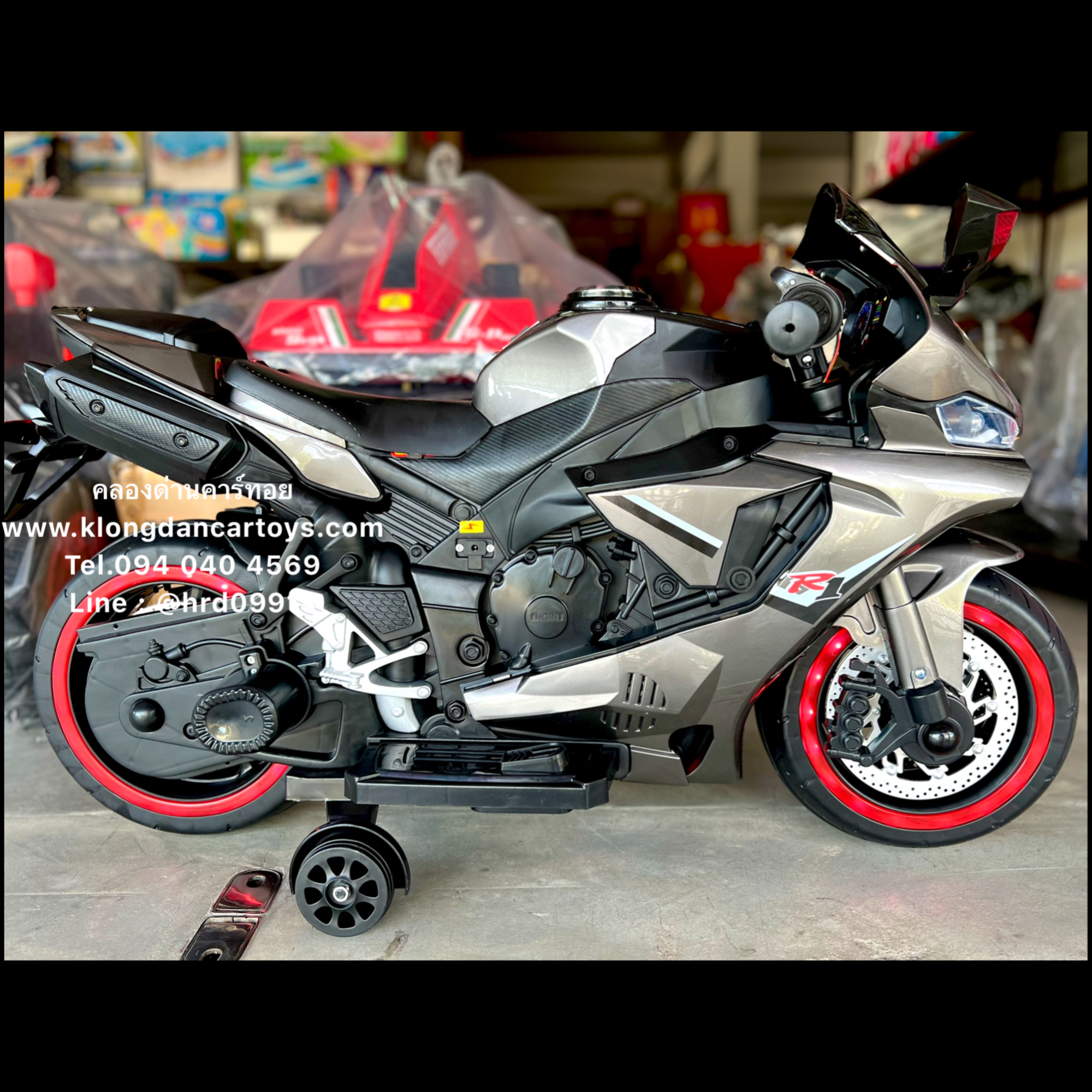 รถมอไซค์เด็กยามาฮ่าR1แบตเตอรี่2023*สีพ่นแบบพิเศษ*(คันเร่งมือบิด มีเบรก, ล้อมีไฟ , มอเตอร์ใหญ่และแบต12v4.5a, เล่นusd mp3)