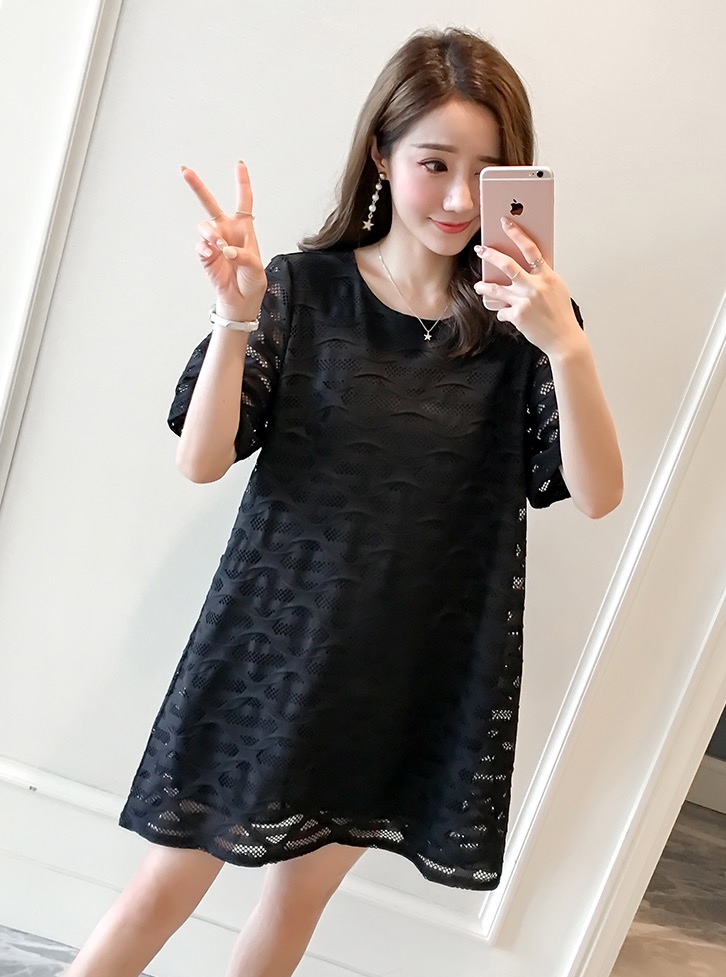 เดรสคลุมท้องสไตล์เกาหลี ผ้าชีฟอง มีซับใน ด้านหลังมีโบว์ ทำพรีทสวยมากค่ะ M L XL,XXL