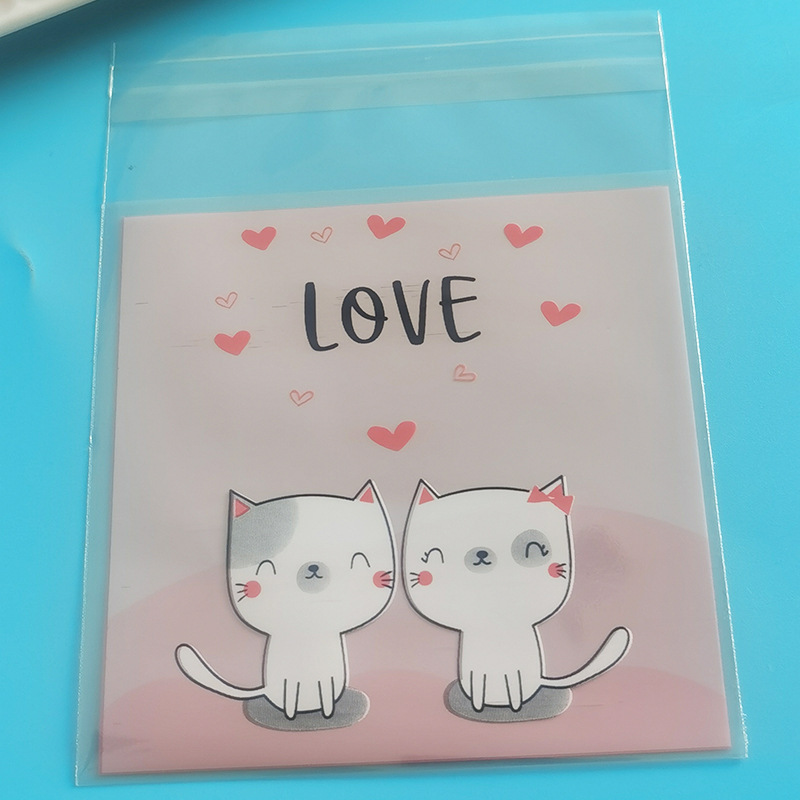 ถุงคุ๊กกี้ ฝากาว ขนาด 7x7 ซม. (95-100 ใบ) ลายพิเศษ ชุดที่ 3/3