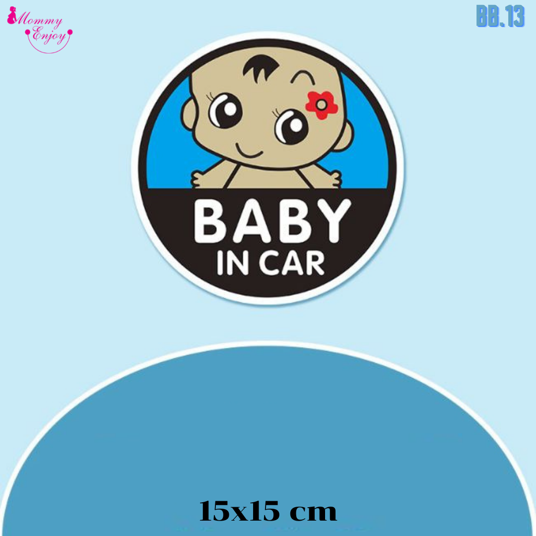 สติ๊กเกอร์ baby in car สติ๊กเกอร์อย่างดี สะท้องแสง เห็นชัดทั้งกลางวันและกลางคืน