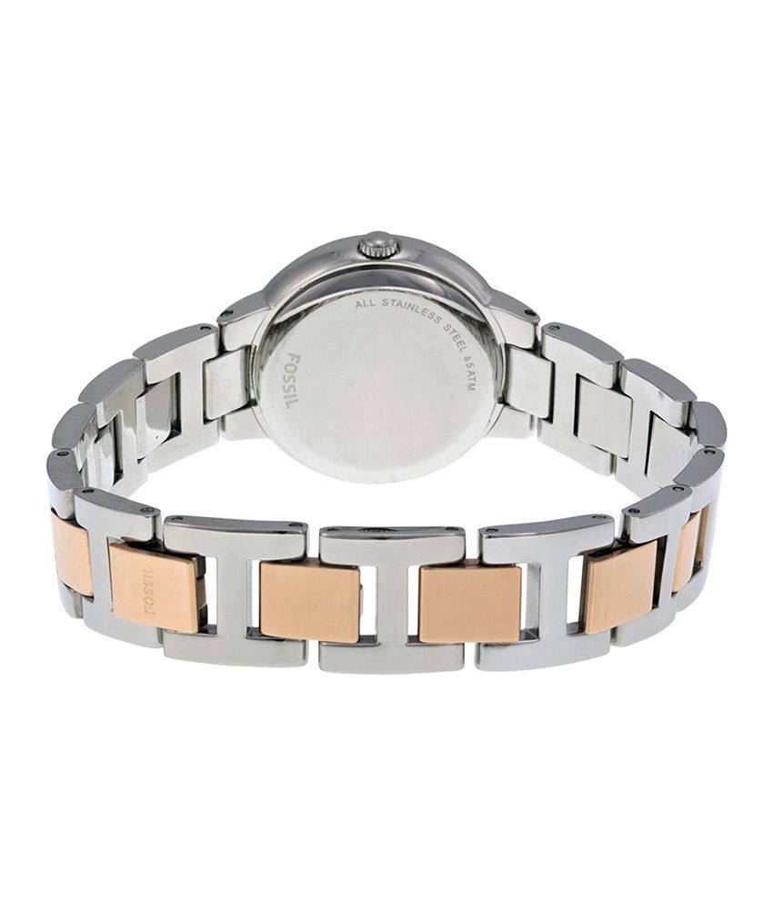 Fossil ES3405 นาฬิกาผู้หญิง Virginia Two-Tone Stainless Steel Quartz Women's Watch