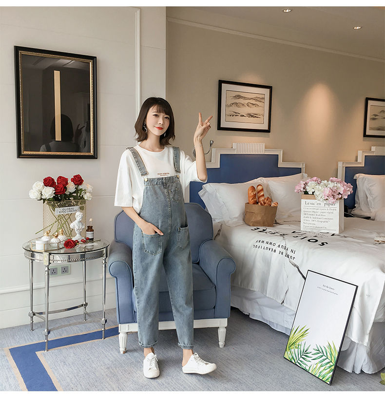 เอี๊ยมกางเกงคลุมท้อง แบบน่ารัก ผ้านิ่ม ทรงดี ปรับขนาดได้อิสระ อกฟรี ยาวฟรี S M L XL XXL