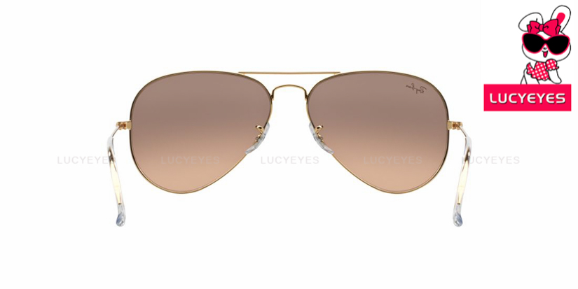 RAYBAN RB3025 001/3E AVIATOR Size 55,58,62 กรอบทอง เลนส์ชา ชมพูไล่สี 4