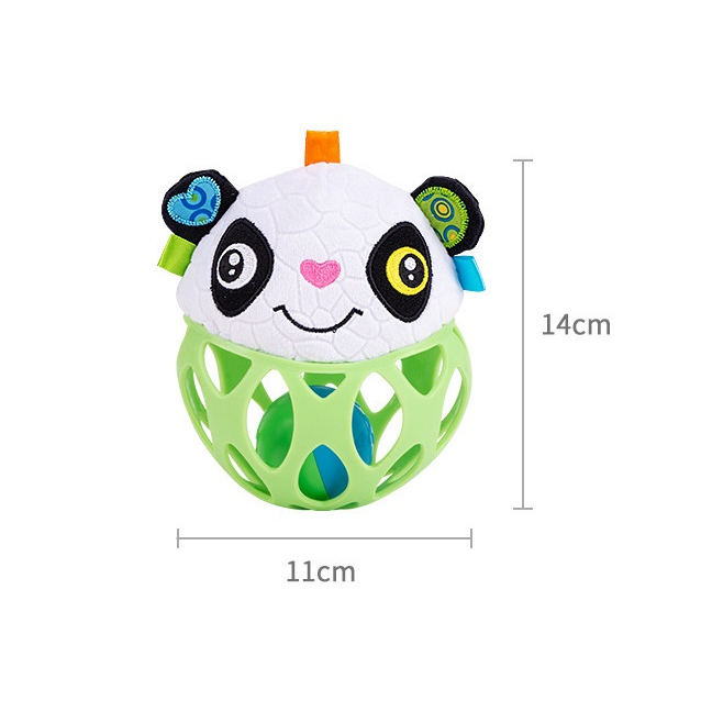 Jollybaby ของเล่นลูกบอลซิลิโคน รูปสัตว์ เขย่ามีเสียง ของเล่นเด็กเล็ก