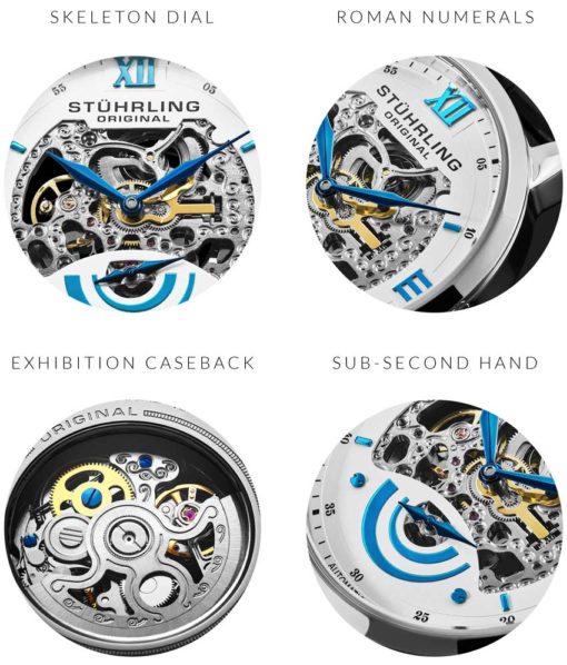 Stuhrling Original 574.01 นาฬิกาผู้ชาย Stuhrling Original รุ่น 574.01, Executive II Stainless Steel Genuine Leather Strap Men's Watch